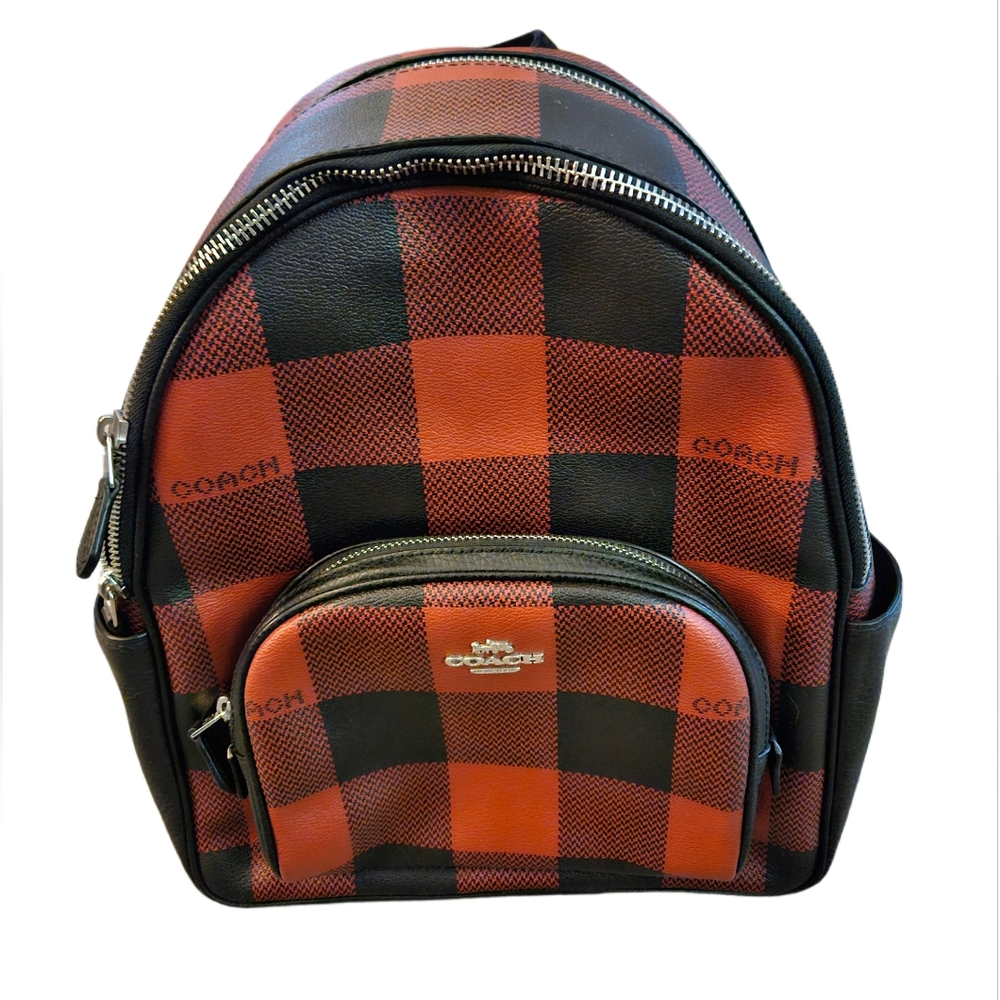 Coach Court Backpack with Buffalo Plaid Print NWOT
